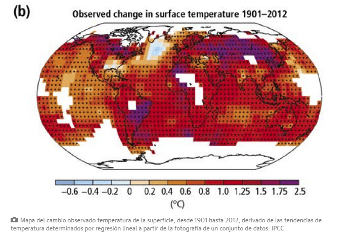 mapa cambios temperatura tierra