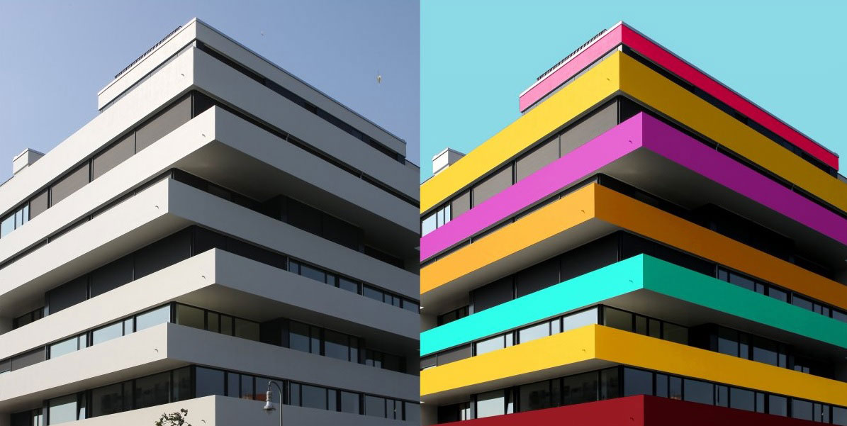 colores en los edificios