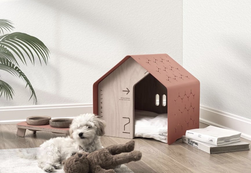 casitas de perros de madera