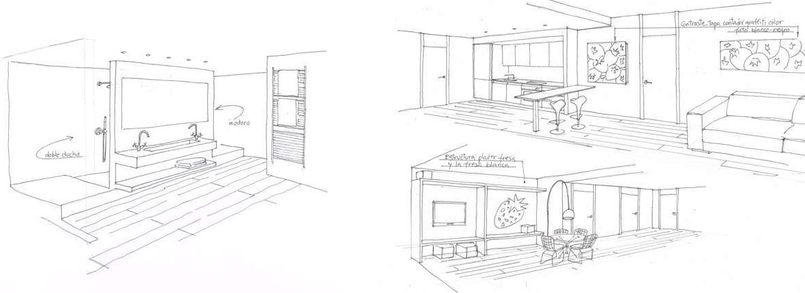 croquis estancias minimalismo
