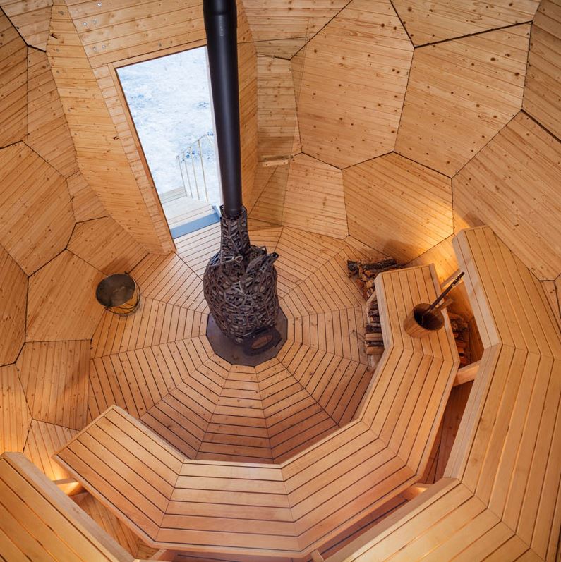 interior de la sauna