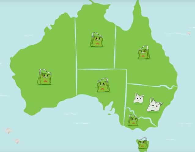 mapa bolsas recicladas australia