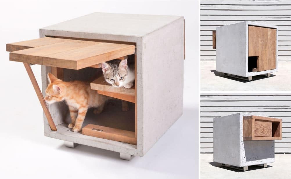 Caseta para Perro Exterior Blanco Casa de Gato Cueva Invierno