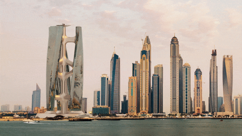 rascacielos giratorio en Dubái