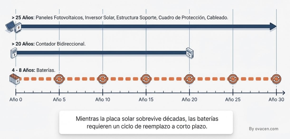 garantía en un panel solar