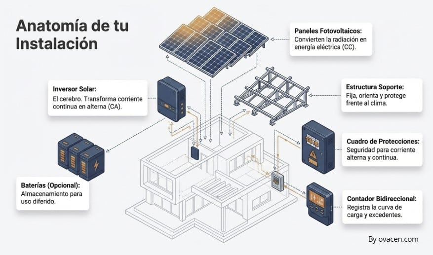 partes de una instalación solar fotovoltaica