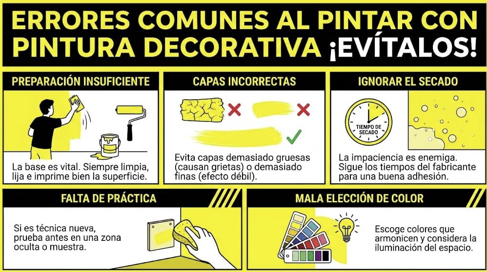 errores en pintura decorativa
