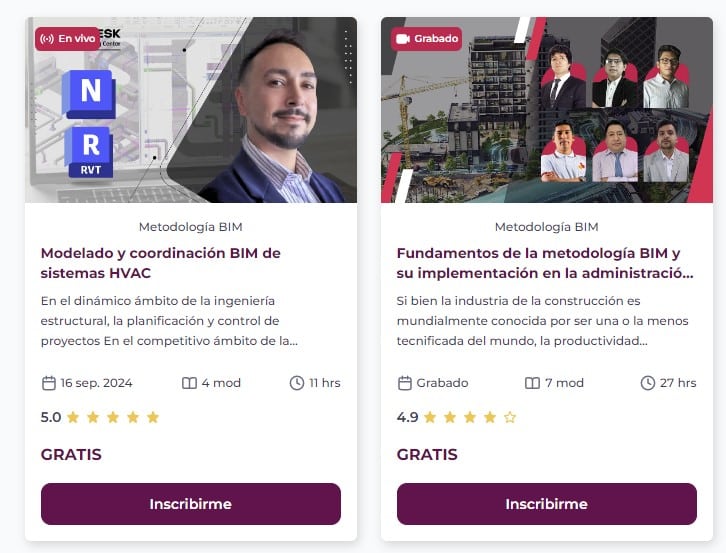 cursos bim en línea con acceso gratis gratis