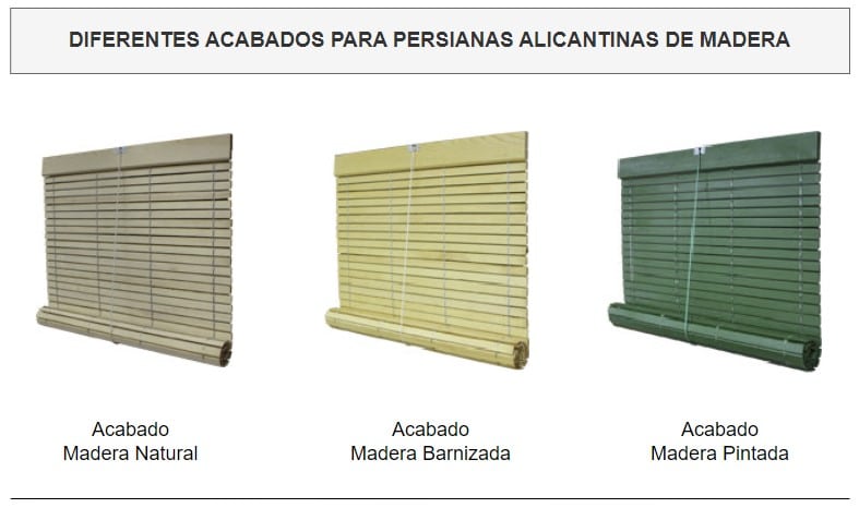 cortinas y persianas alicantinas de madera