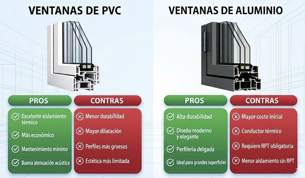 Ventanas de PVC o Ventanas de Aluminio