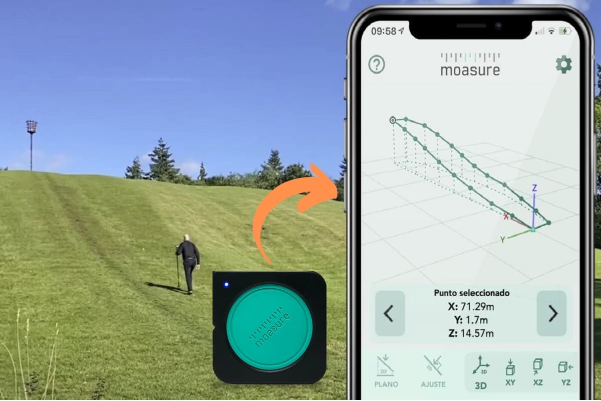 outdoor distance meter with curves and slopes