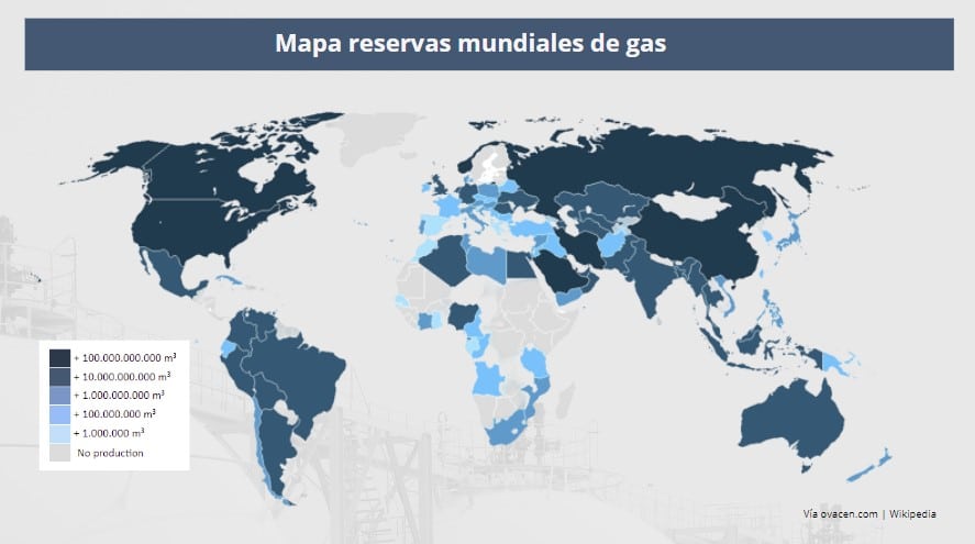 mapa reservas mundiales de gas