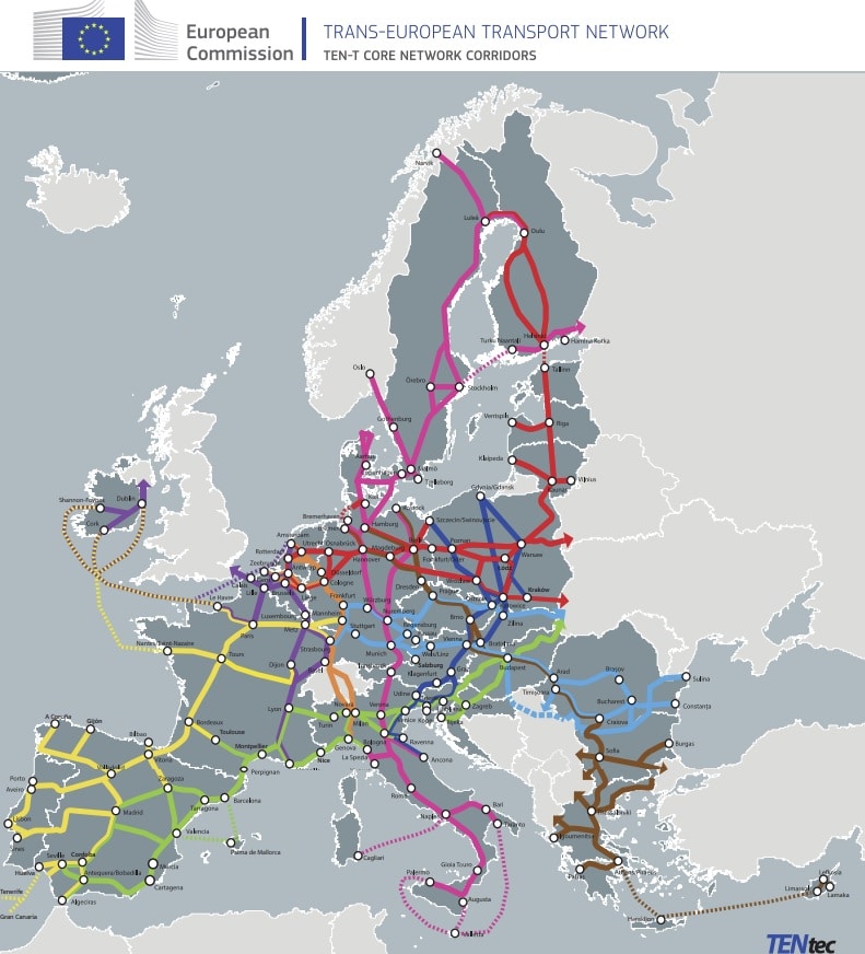 red autopistas transporte europeas