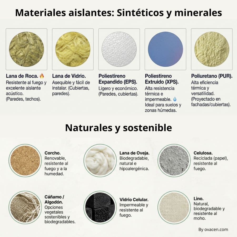 clasificación de los materiales aislantes