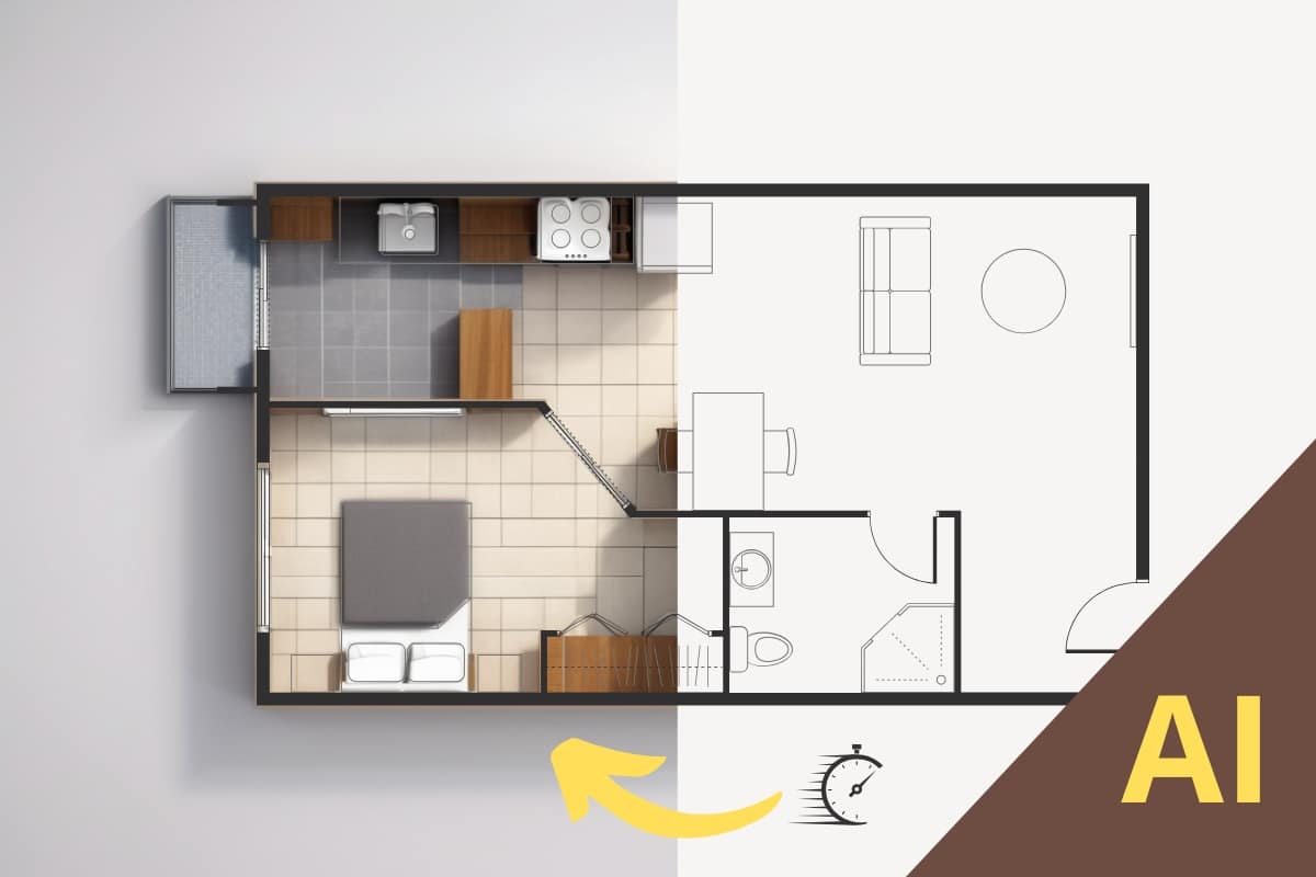 render an architectural plan with AI artificial intelligence