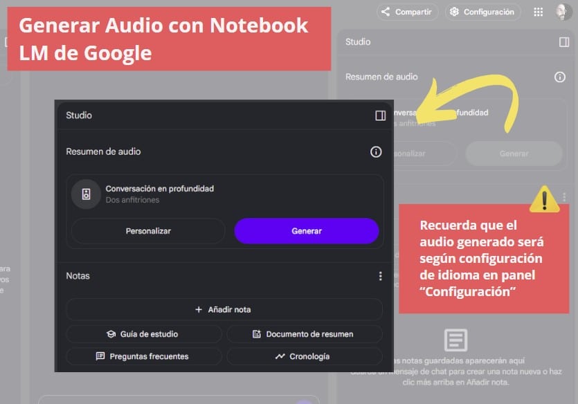 Crear audio con Notebook