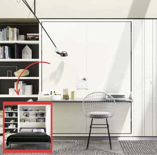 mueble compacto oficina cama