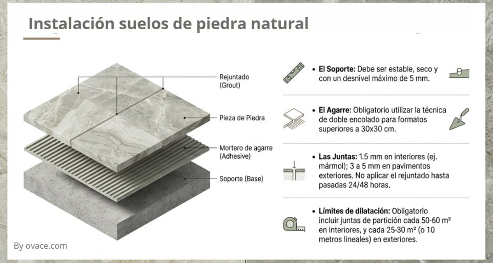 instalación de suelos DE piedra natural