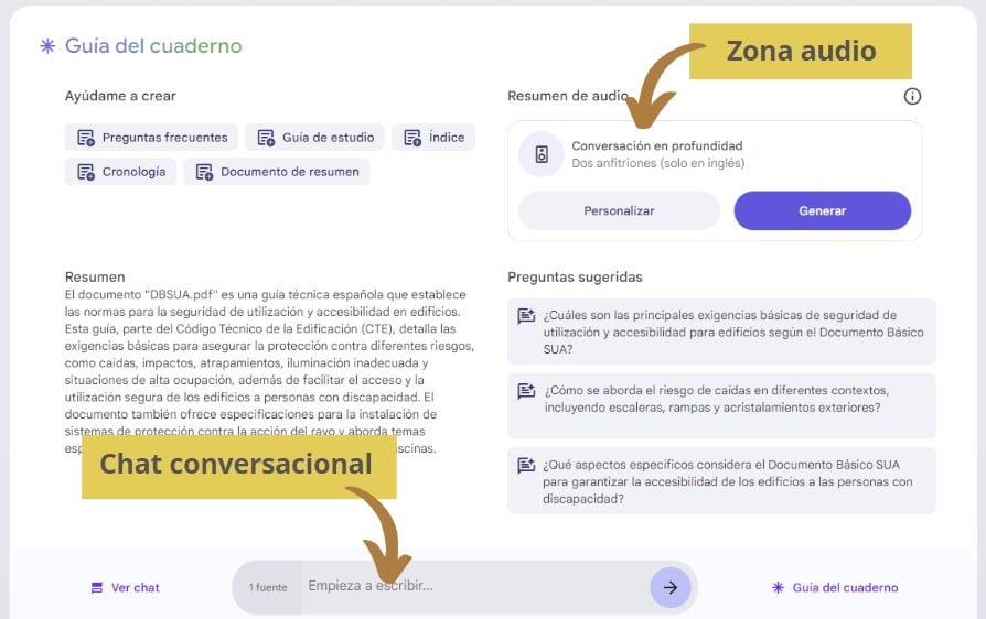 ia audio para reproducir documentos