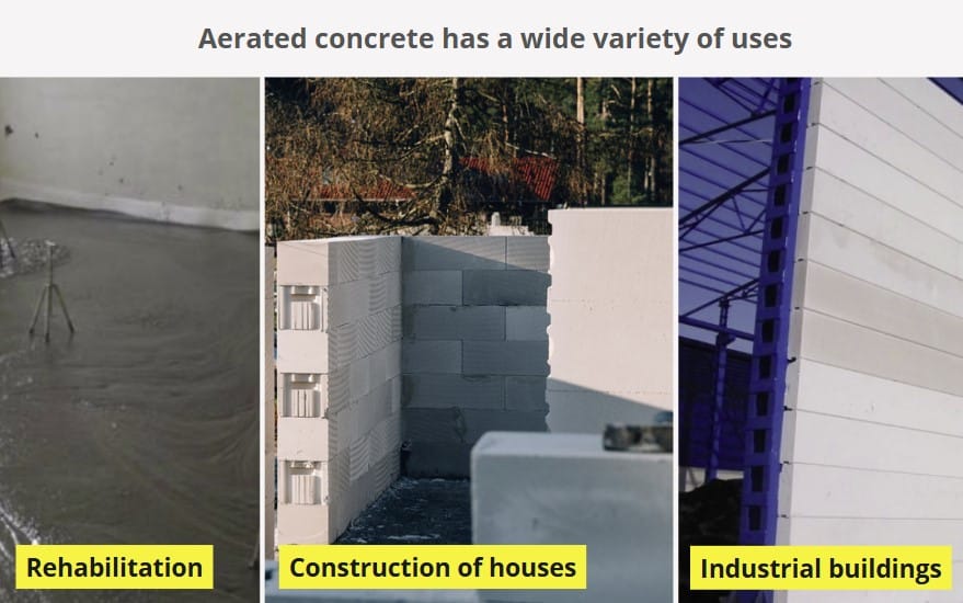 uses cellular concrete