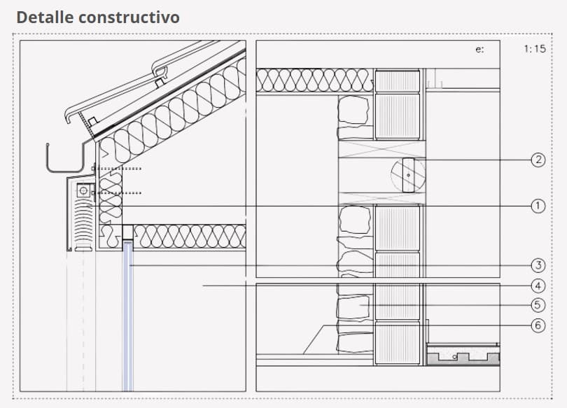 detalle constructivo en plano de reforma