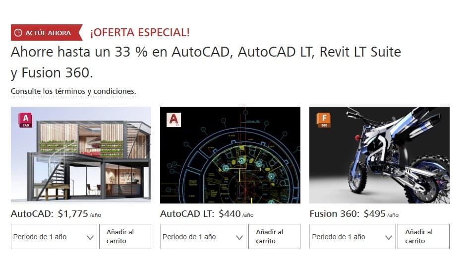 ofertas y promociones programa AutoCAD