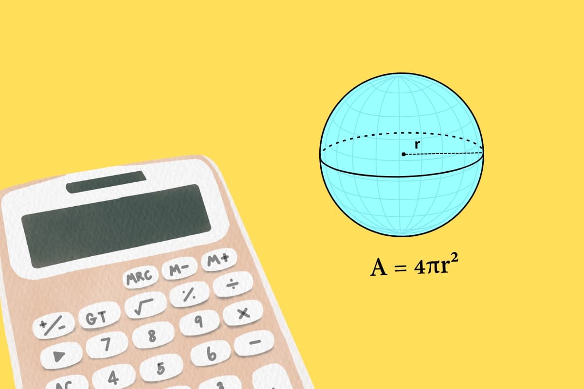 calculadora para obtener superficie o área de una esfera