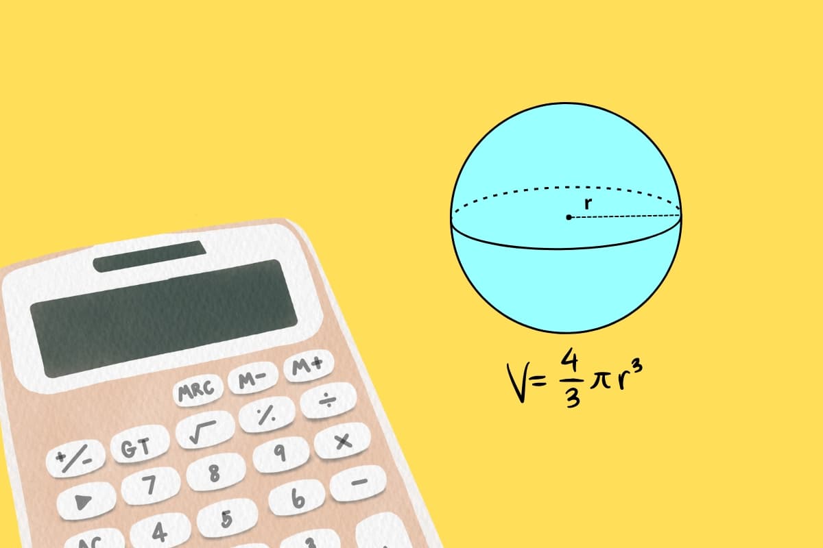 calculadora del volumen de una esfera