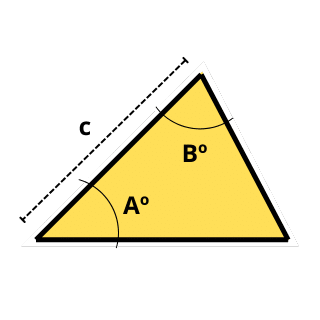 calcular area triangulo dos angulos y lado entre ellos