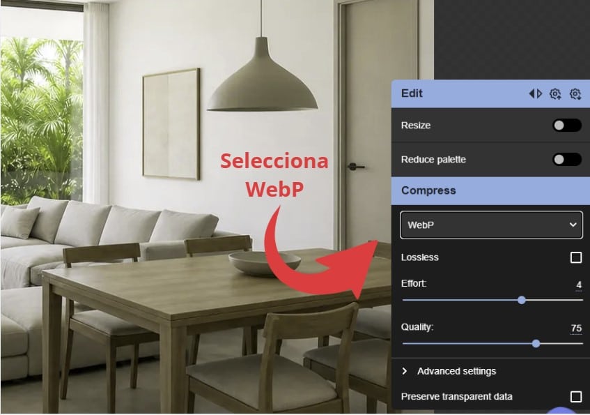 conversión jpg o png a webp gratis