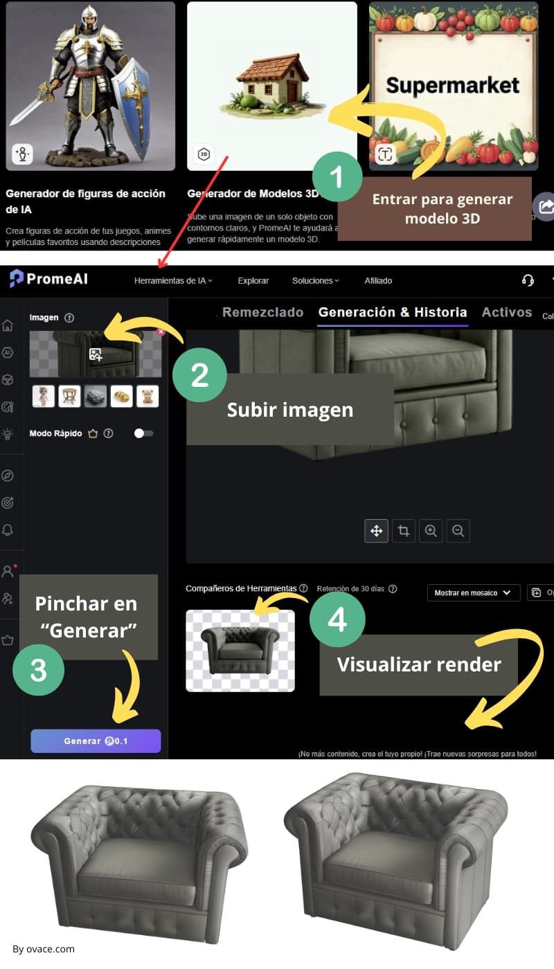 convertir una imagen 2D en muebles 3d