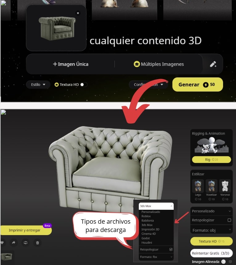 generador de modelos 3d gratis