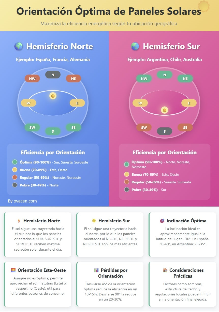 orientación óptima de los paneles solares fotovoltaicos
