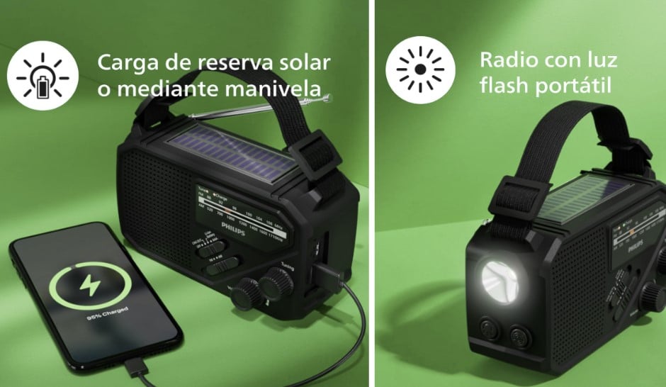radio de emergencia camping o casa