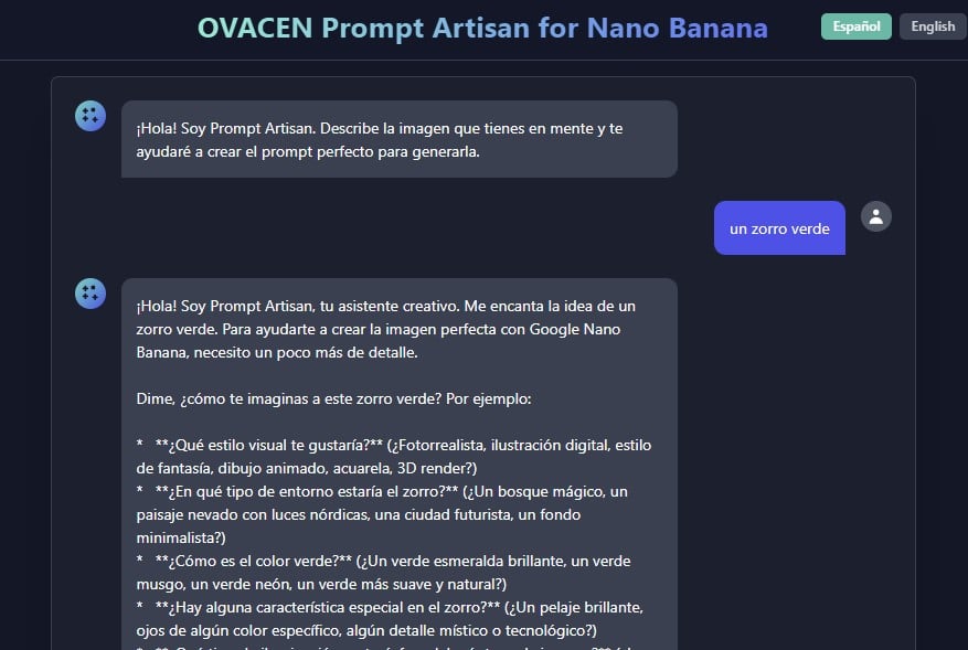herramienta para generar prompts de Google Nano Banana