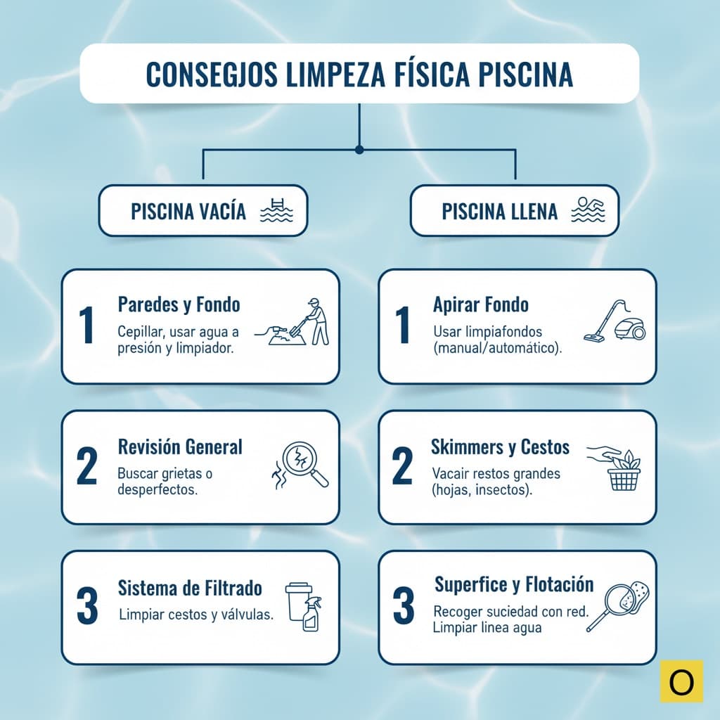 limpieza del vaso piscina y superficies