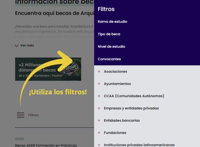 buscador de ayudas y becas online
