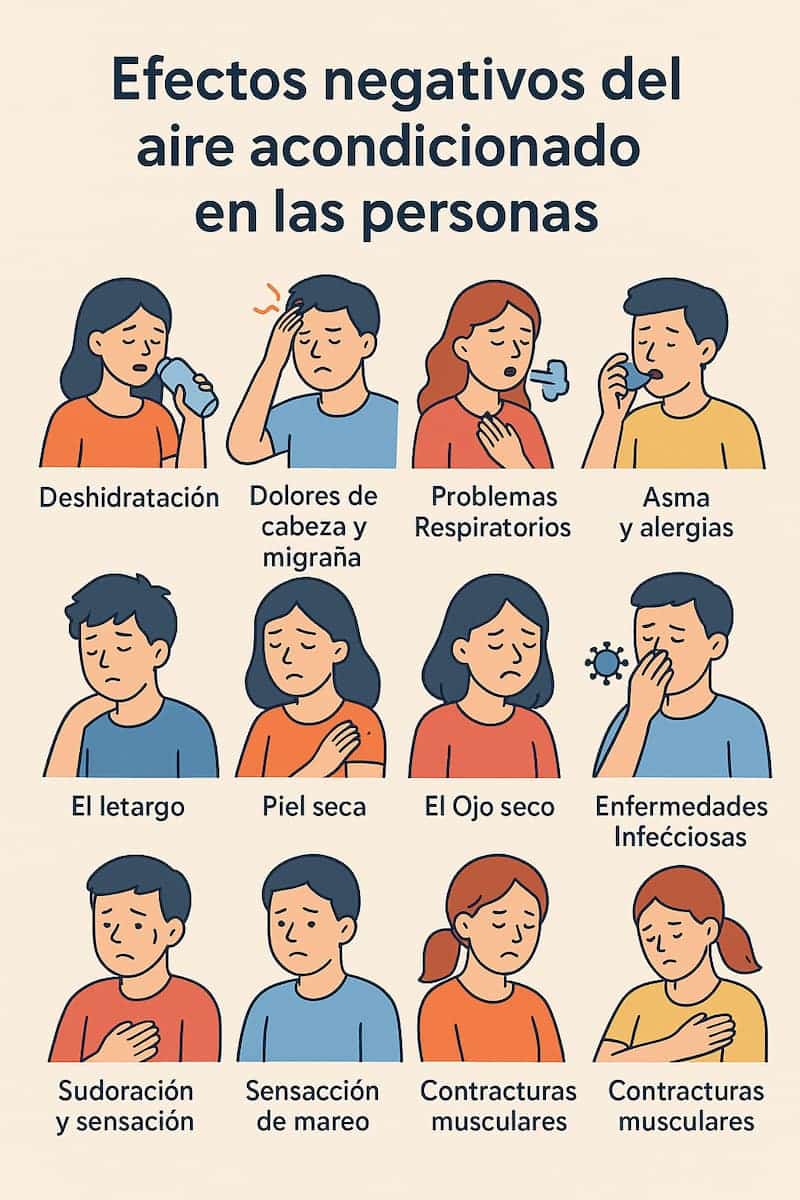 Efectos negativos del aire acondicionado en salud