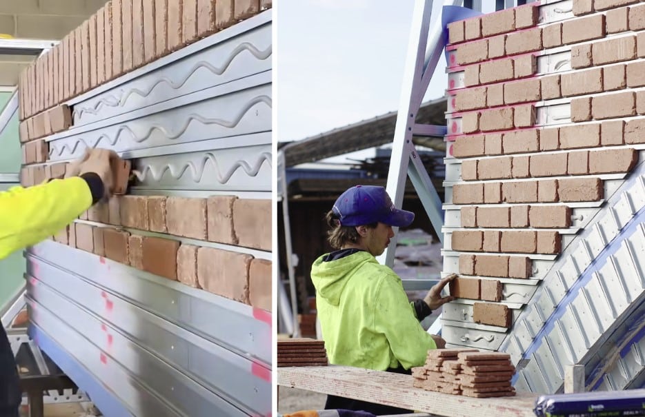 Construction prefabricated brick facades