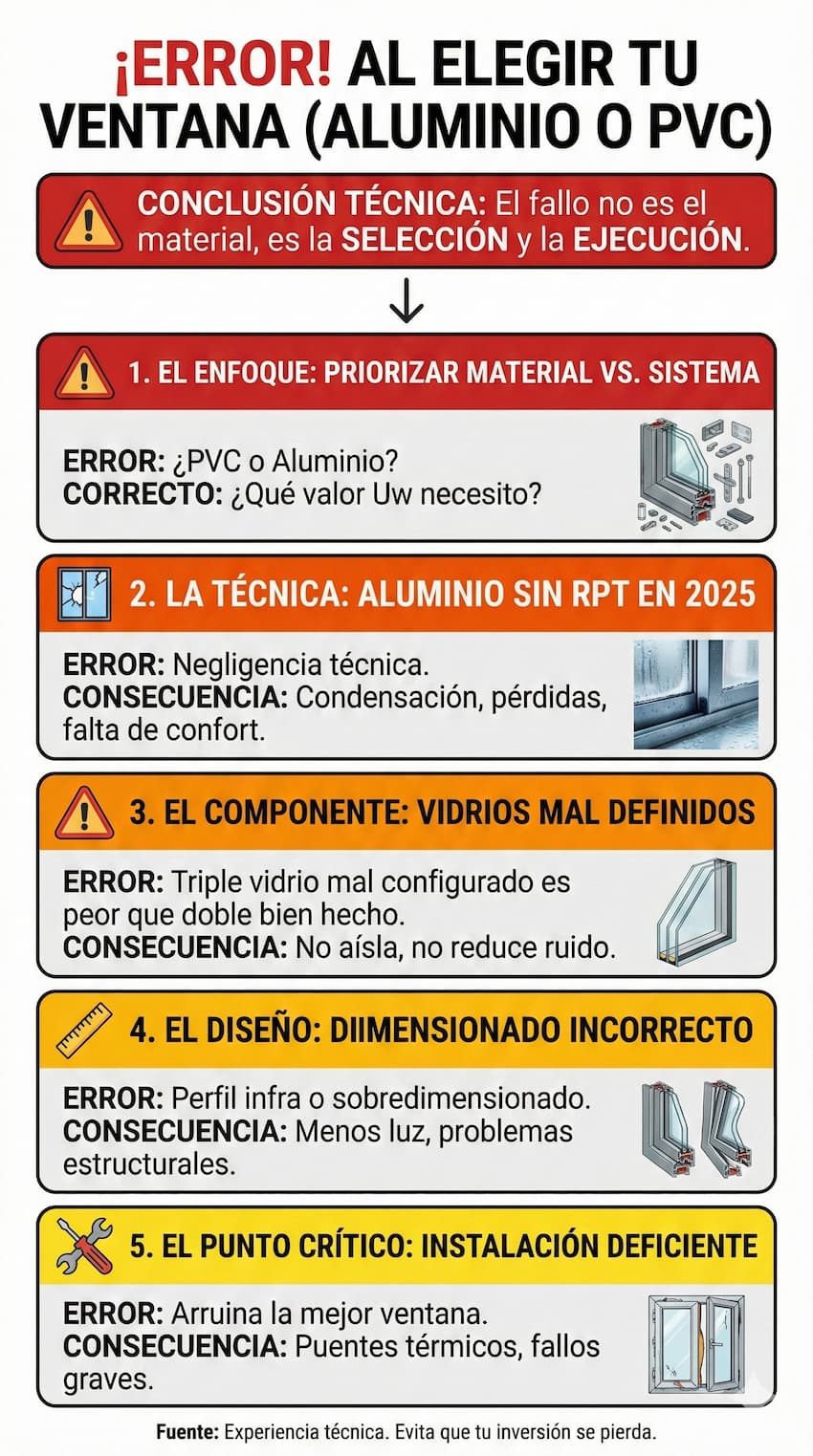 errores al elegir ventanas para viviendas
