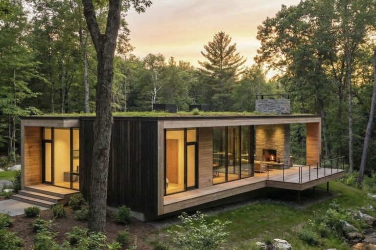 casa industrializada de madera eficiente