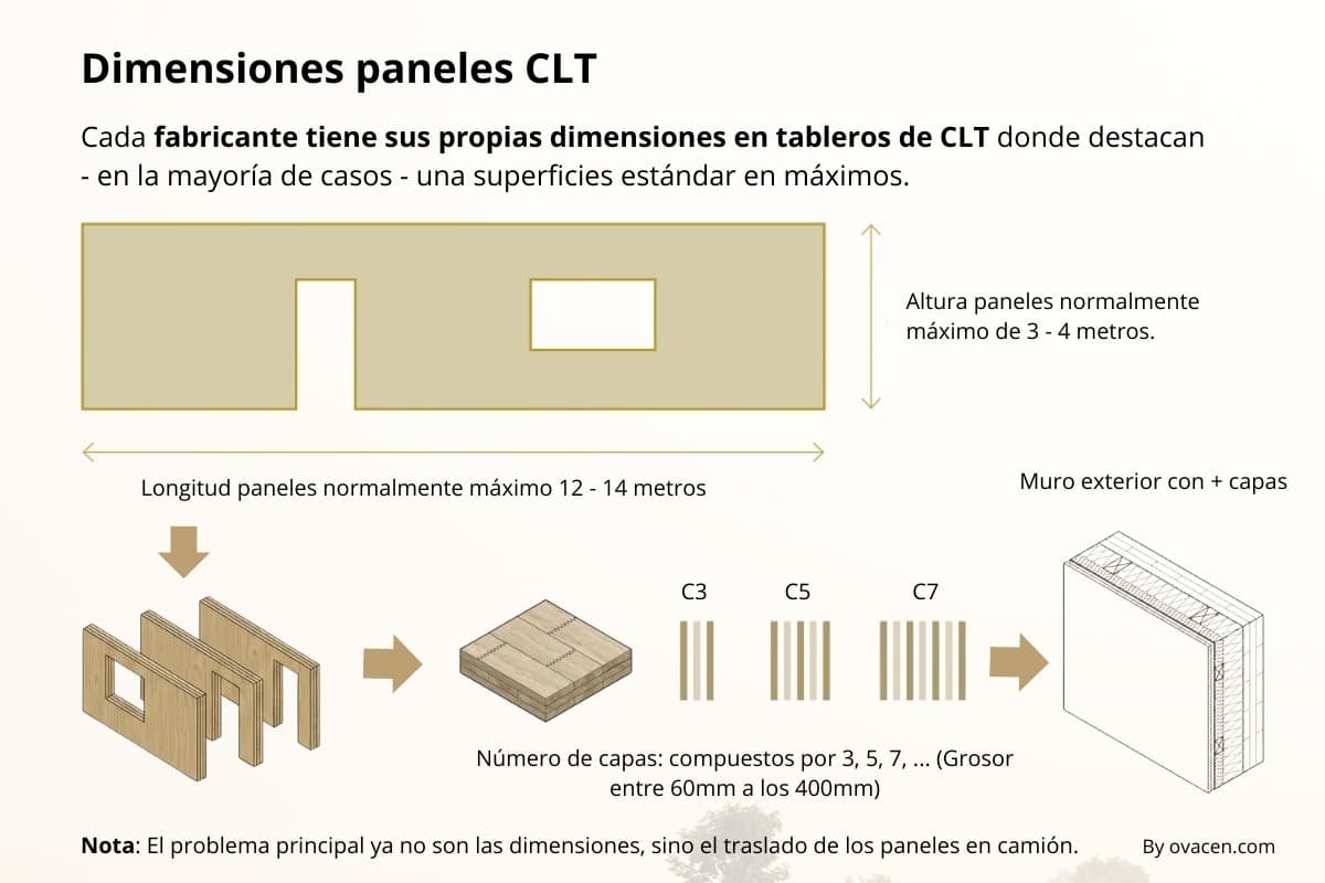 Dimensiones estándar en medidas de paneles CLT