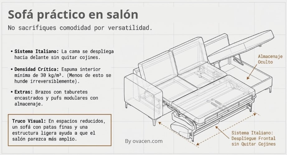 sofá práctico y multifuncional para salón