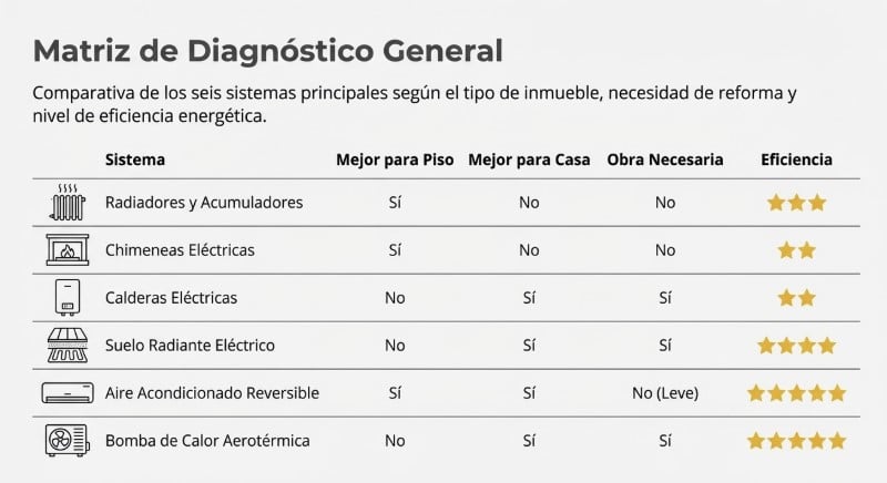 calefacción eléctrica mas eficiente para una casa