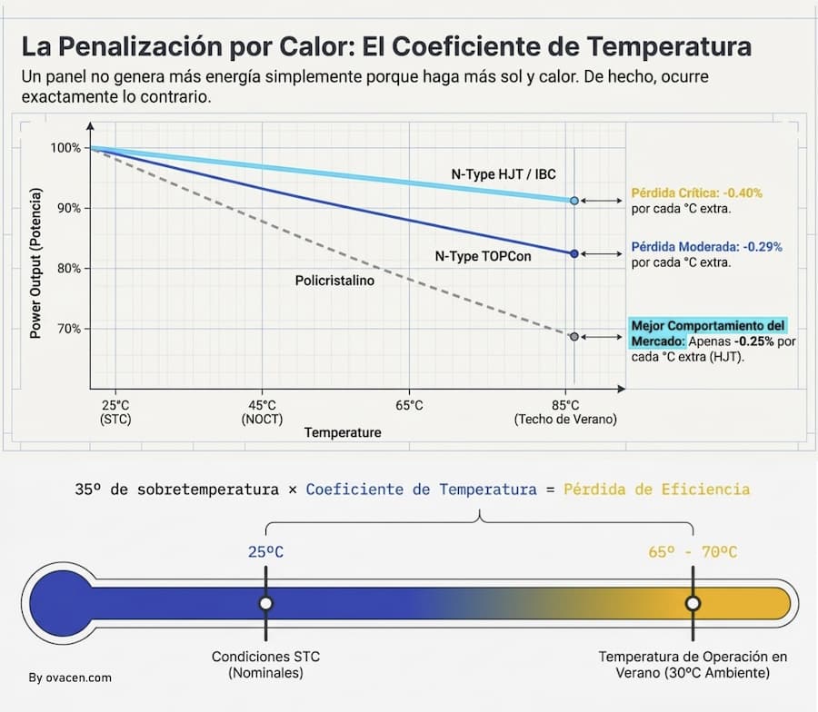 coeficiente temperatura paneles solares