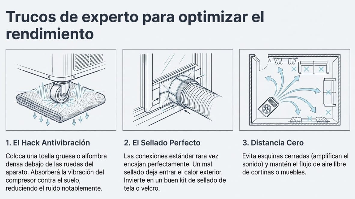 consejos utilización aire acondicionado portátil