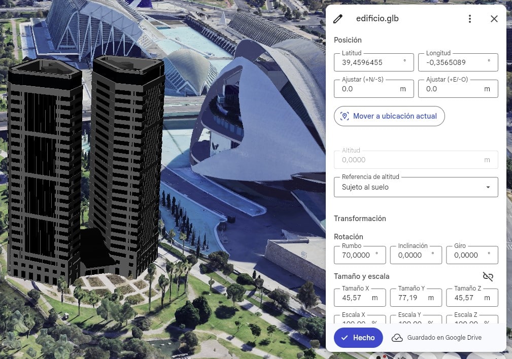 características modelos 3d en Google Earth