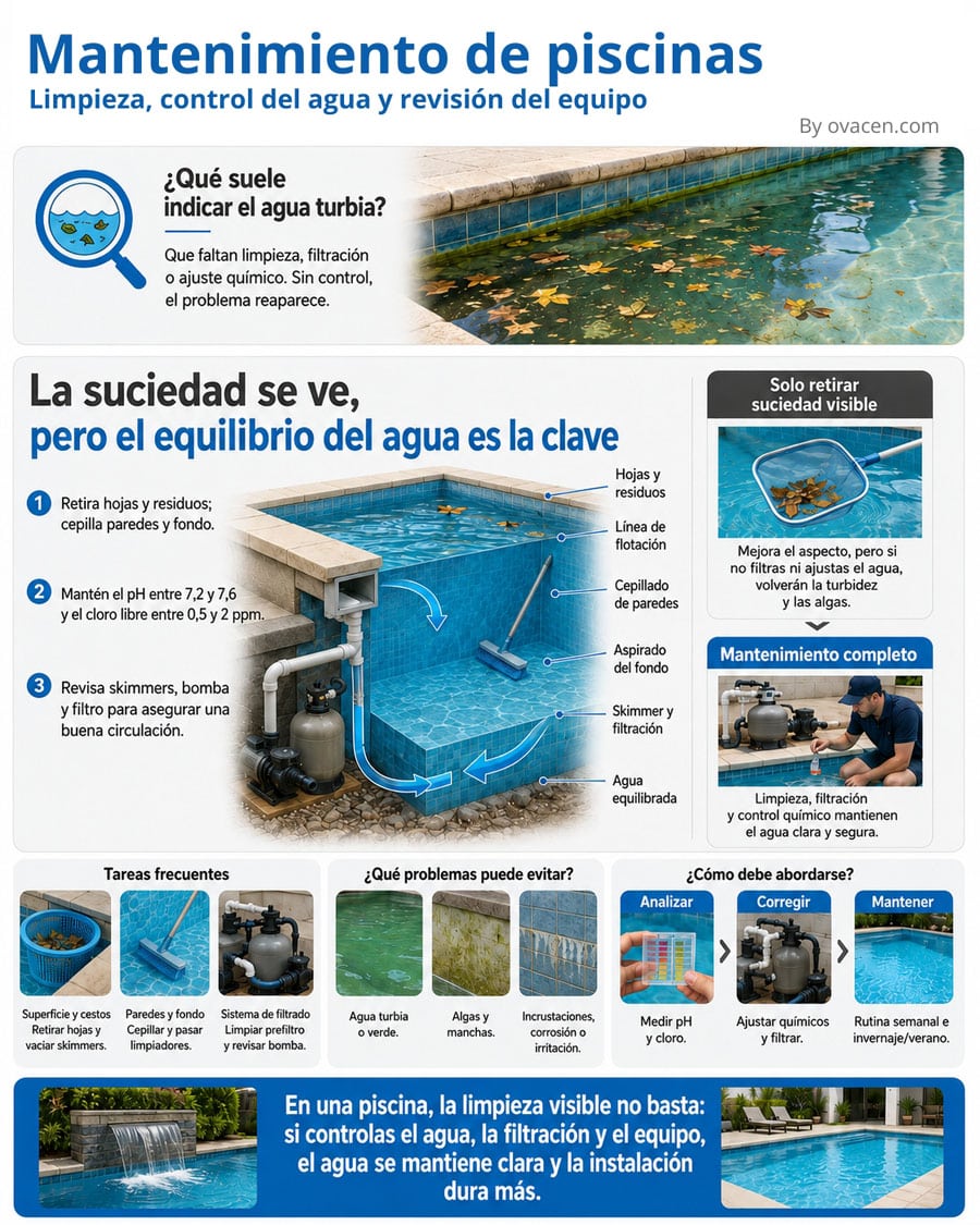 Cómo se hace el mantenimiento de una piscina