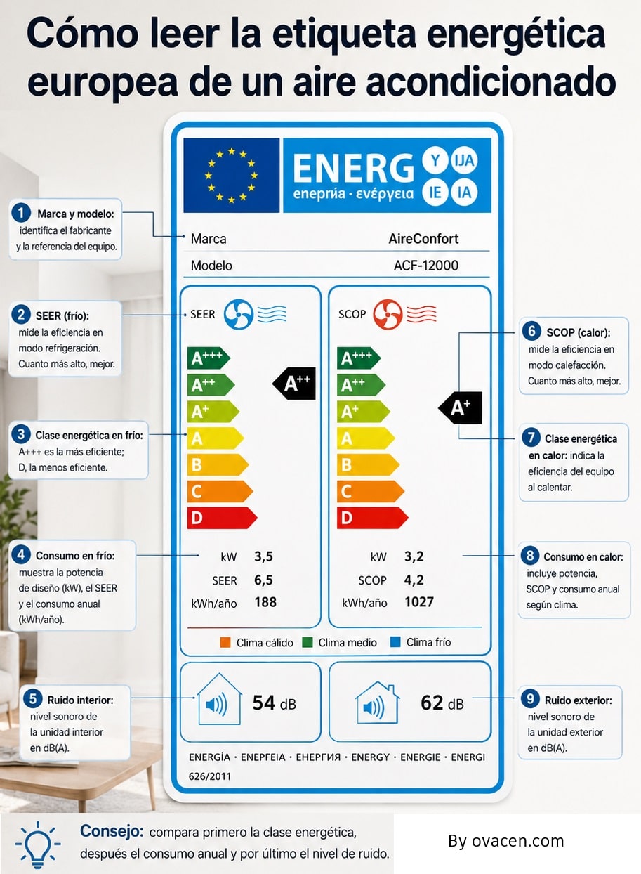 características etiqueta energética aire acondicionado