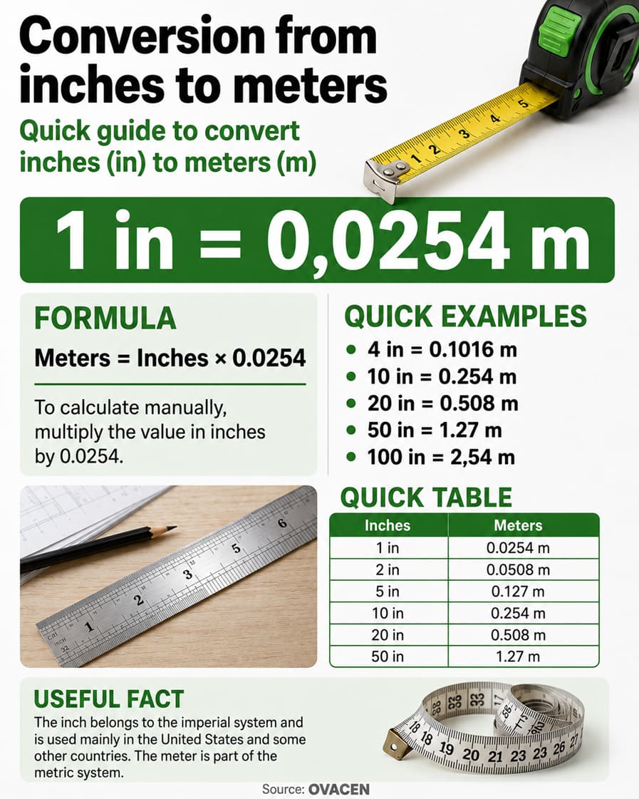 convert inche to meter